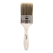 Load image into Gallery viewer, Jolie flat brush with wood handle on white background