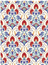 Load image into Gallery viewer, Picture of whimsical Mediterranean rice decoupage paper in red blue and yellow