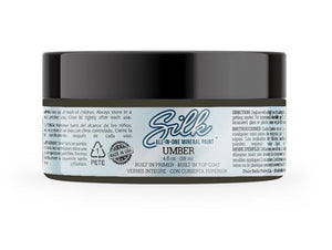 Silk All-In-One Mineral Paint Umber 4 oz, on white background 