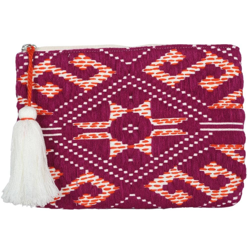 Violet, Cream and Orange Pocketbook or Clutch Purse