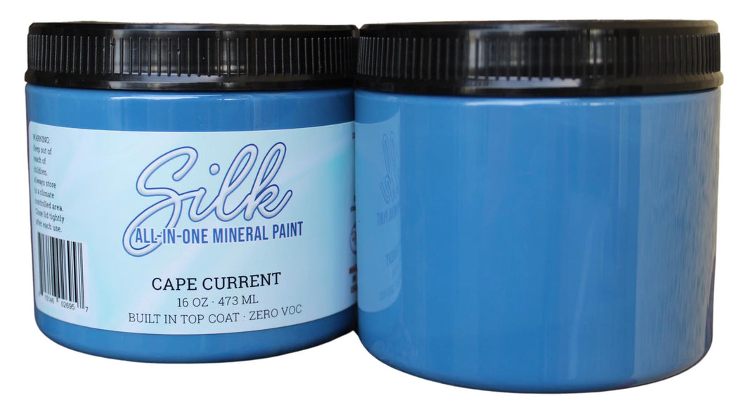 2 containers of 16-Oz Silk all-in one mineral paint in Cape current color