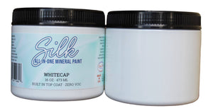 2 containers of 16-Oz Silk all-in one mineral paint in White cap color