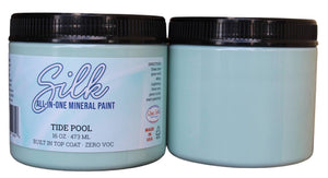 2 containers of 16-Oz Silk all-in one mineral paint in Tide pool color