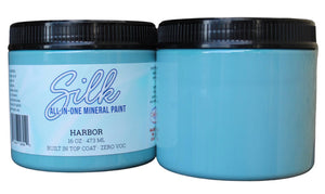 2 containers of 16-Oz Silk all-in one mineral paint in Harbor color