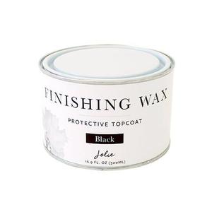 1 tin container of Jolie home finishing wax protective topcoat in black