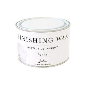 1 tin container of Jolie home finishing wax protective topcoat in white