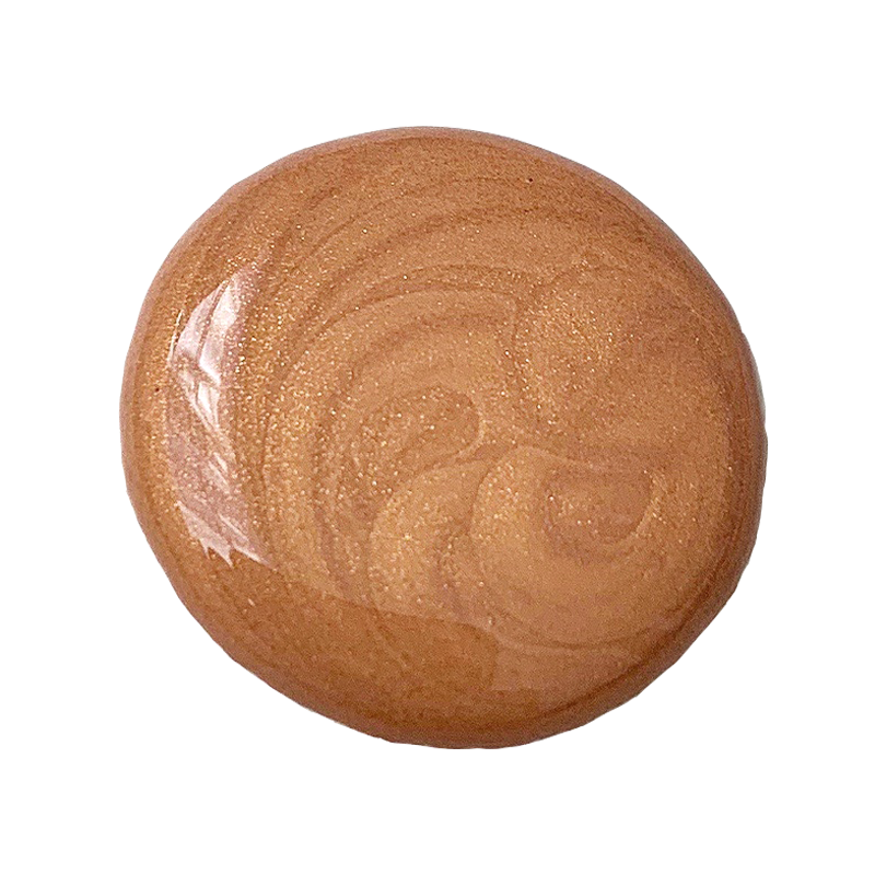 Drop of wise owl glaze in copper metallic background