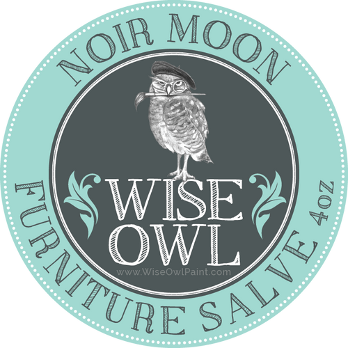 1 tin container of Wise Owl Furniture Salve in Noir moon