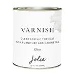 Container of Jolie varnish topcoat in gloss