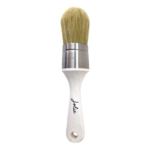 Jolie paint pointed wax brush with wood and metal handle