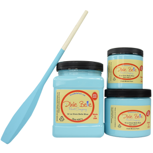 3 jars of Dixie belle no voc’s chalk mineral paint in the color dixie belle blue