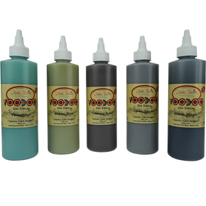 5 containers of Dixie belle paint company water based voodoo gel stains