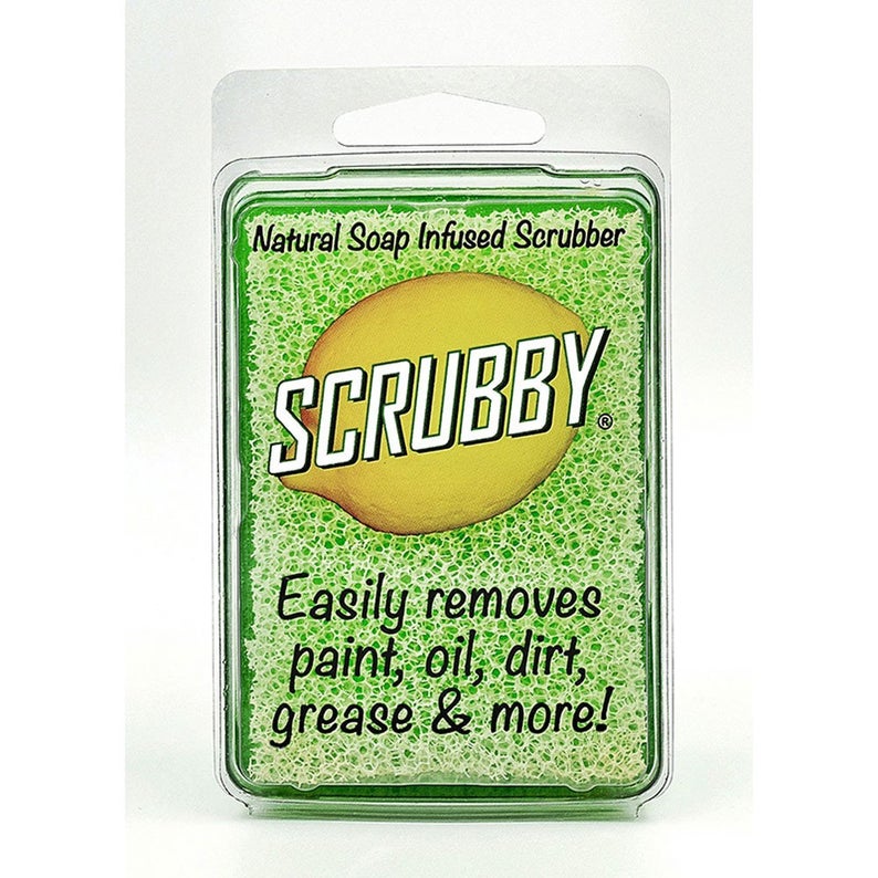 Scrubby - 1 container of Natural Soap Infused Scrubber in Lime scent