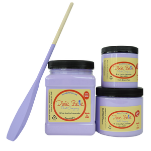 3 jars of Dixie belle no voc’s chalk mineral paint in the color lucky lavender 