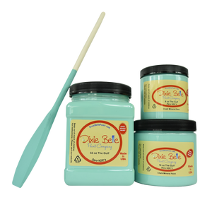 3 jars of Dixie belle no voc’s chalk mineral paint in the color the gulf